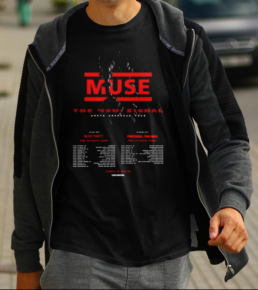 Muse The Wow Signal North American Tour 2026 Venue Dates Mack Minn Eddie Wright T-Shirt