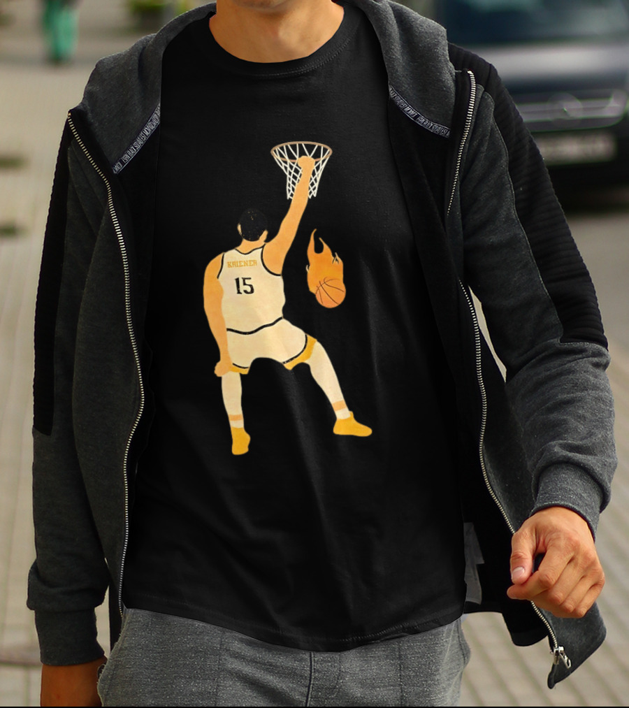 Nikola Jokic Denver Nuggets 15 Basketball Player Dunking Flame Ball T-Shirt
