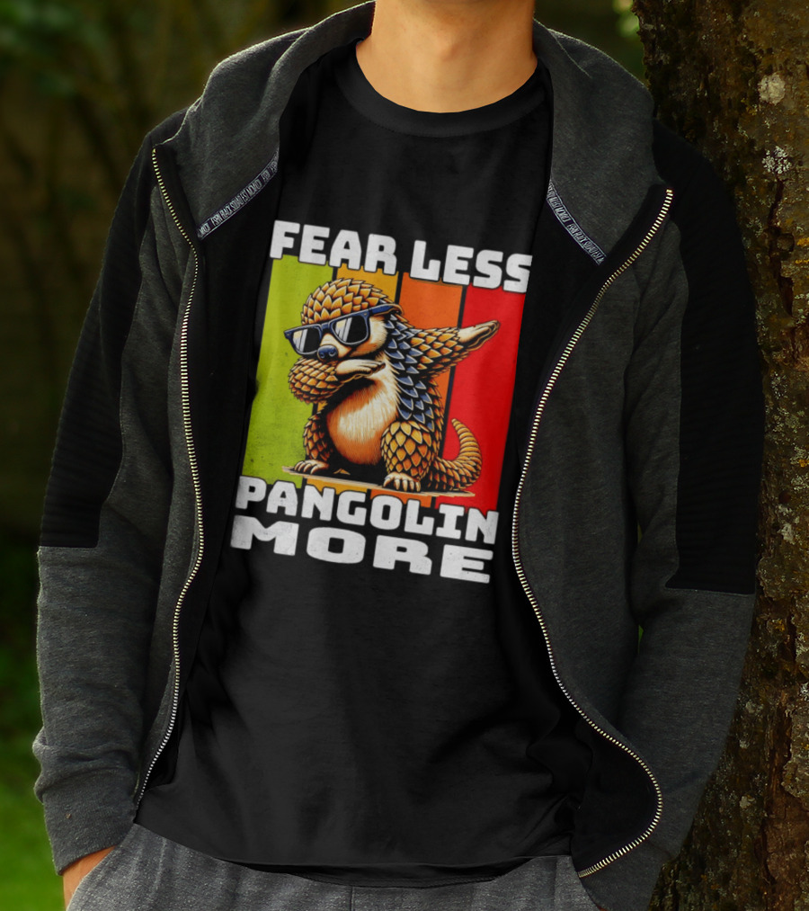 Fear Less Pangolin More Dabbing Sunglasses T-Shirt