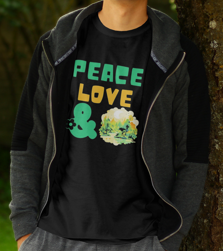 Peace Love And Nature Scenic Forest Scene T-Shirt