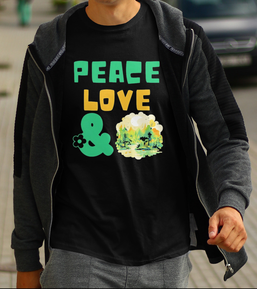 Peace Love And Nature Scenic Forest Scene T-Shirt