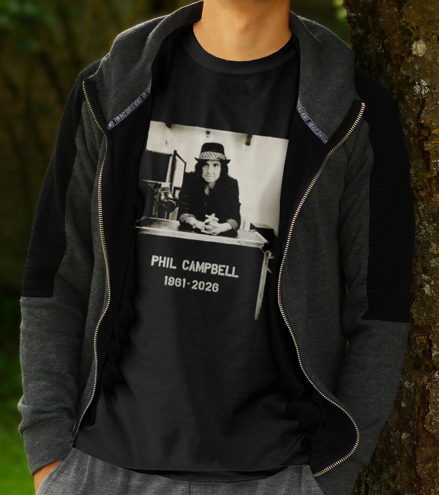 Phil Campbell 1961 2026 Retro Style Musician Hat Fashion T-Shirt
