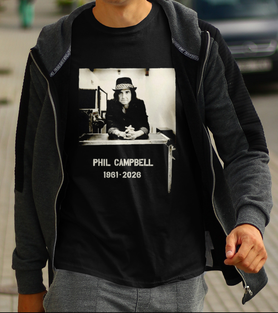 Phil Campbell 1961 2026 Retro Style Musician Hat Fashion T-Shirt