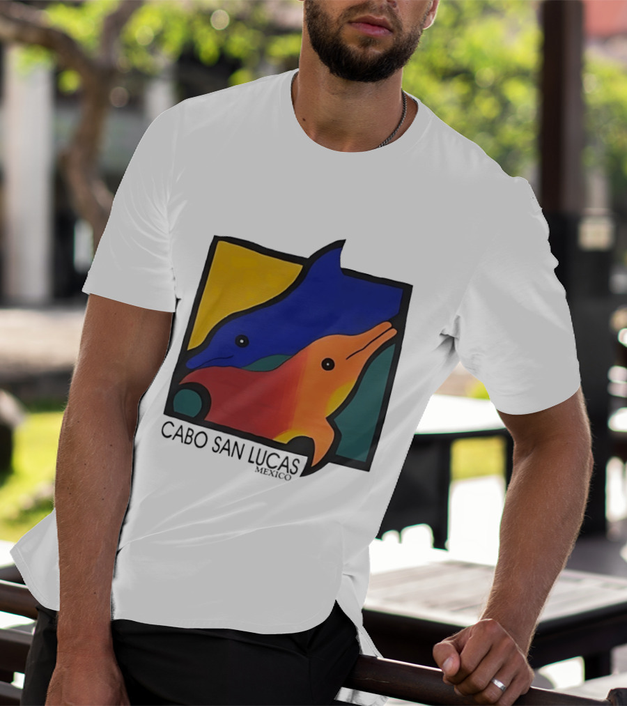 Cabo San Lucas Dolphin Colorful Art Mexico T-Shirt