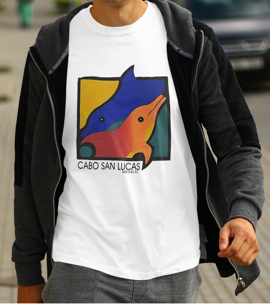 Cabo San Lucas Dolphin Colorful Art Mexico T-Shirt