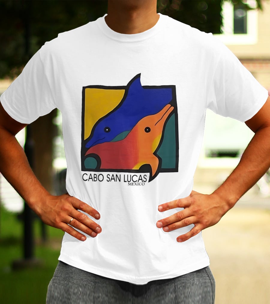 Cabo San Lucas Dolphin Colorful Art Mexico T-Shirt