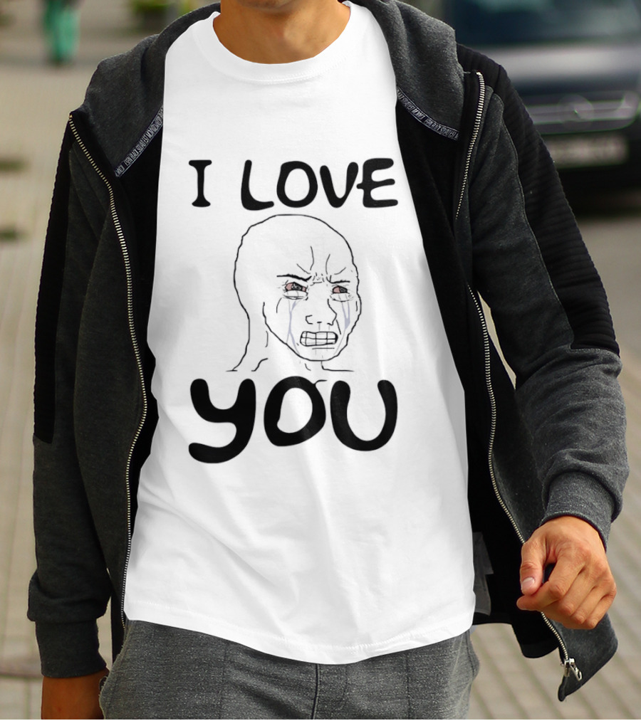 Wojak Crying I Love You Meme T-Shirt
