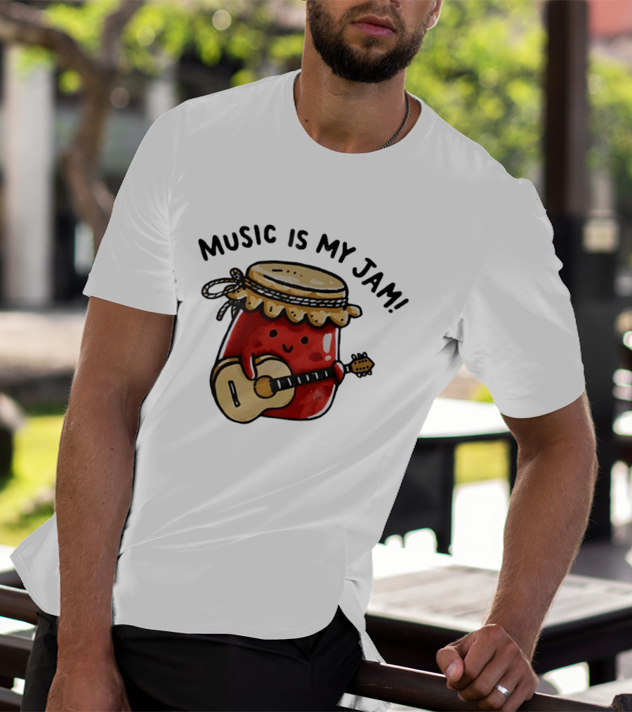 Jar Of Jam Playing Guitar Music Is My Jam T-Shirt