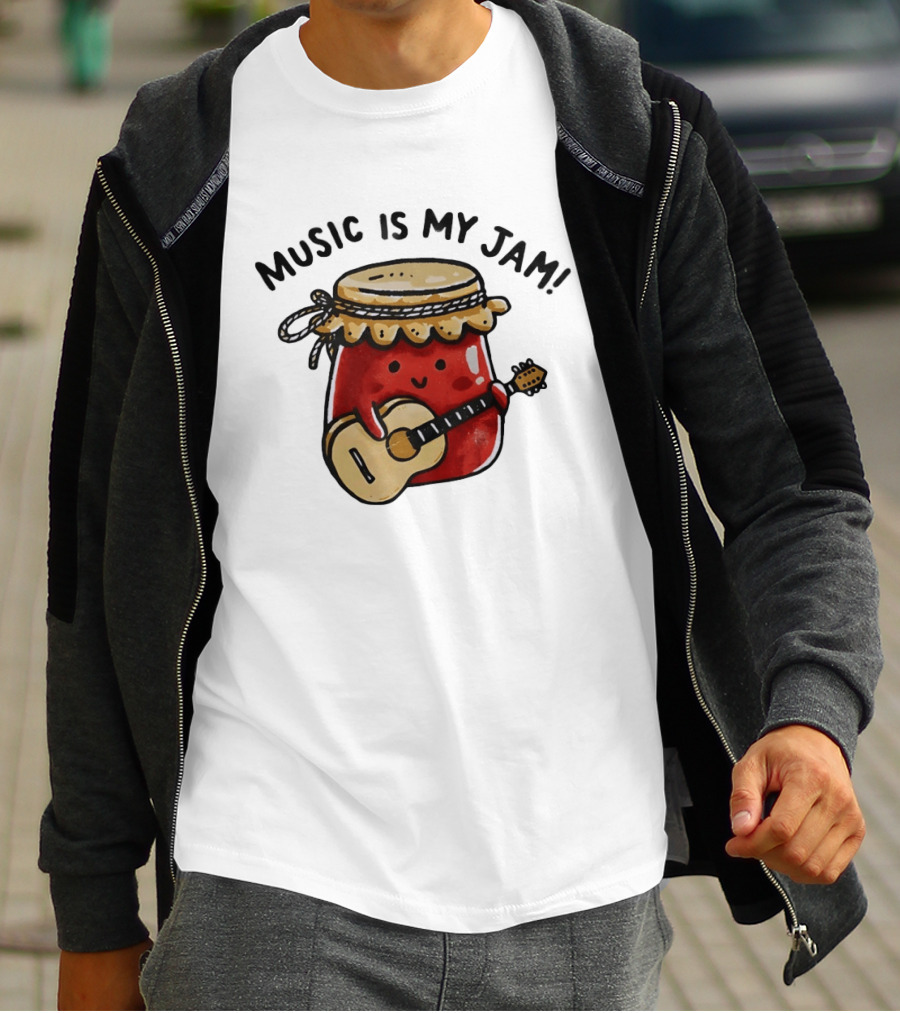 Jar Of Jam Playing Guitar Music Is My Jam T-Shirt
