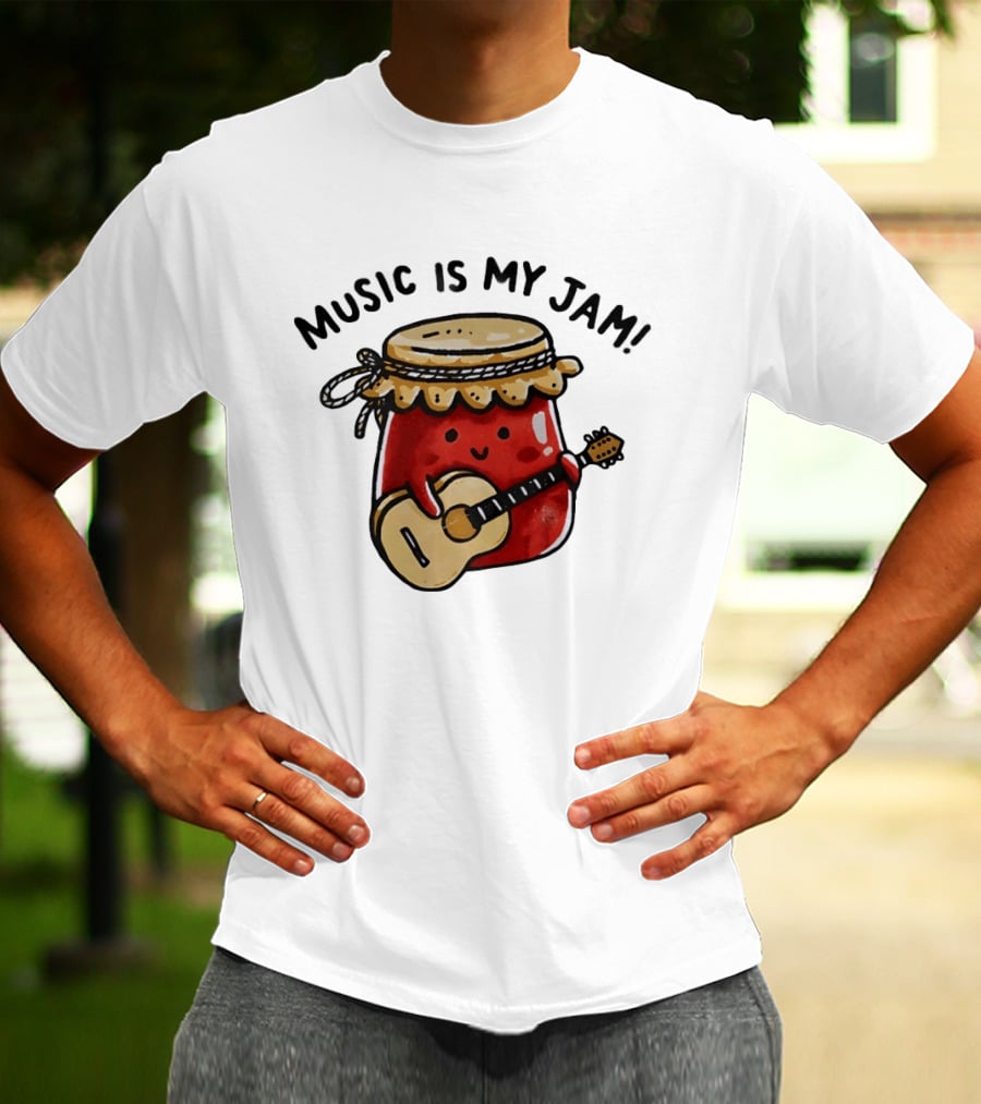 Jar Of Jam Playing Guitar Music Is My Jam T-Shirt