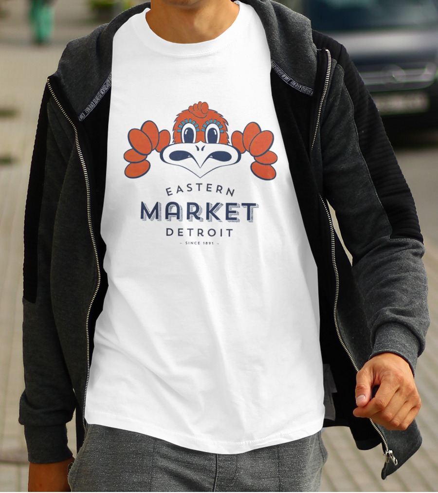 Eastern Market Detroit Since 1891 Cartoon Bird T-Shirt