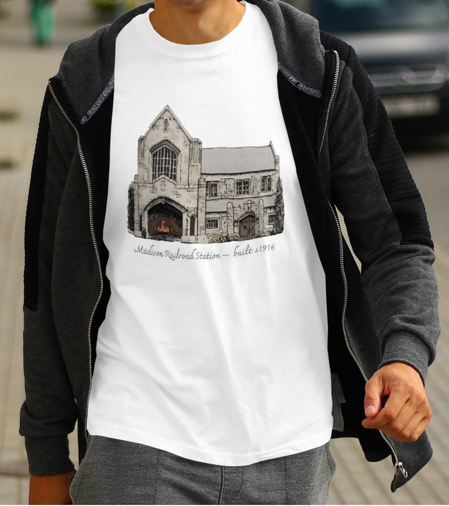 Madison Railroad Station Built 1916 Classic Architecture T-Shirt