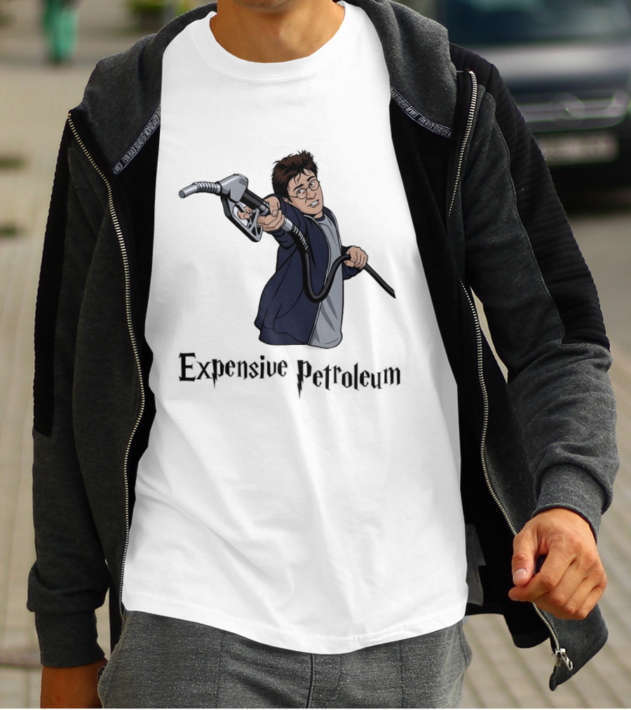 Expensive Petroleum Man Holding Gas Pump Nozzle T-Shirt