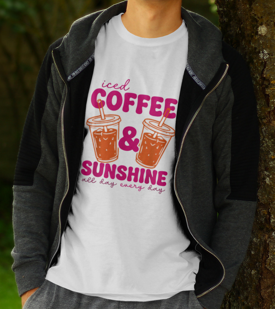 Iced Coffee Sunshine All Day Every Day Orange Juice T-Shirt