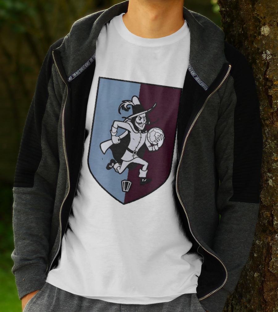 The Villan Football Mascot With Ball And Shield T-Shirt