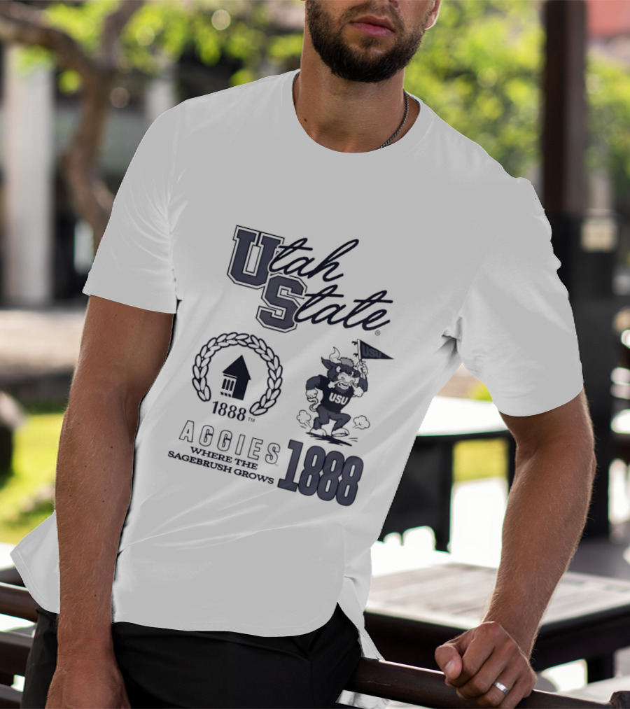 Utah State 1888 Aggies Where The Sagebrush Grows US Flag T-Shirt