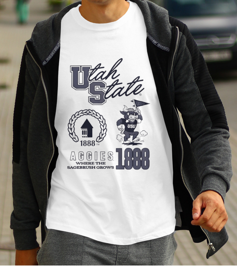 Utah State 1888 Aggies Where The Sagebrush Grows US Flag T-Shirt