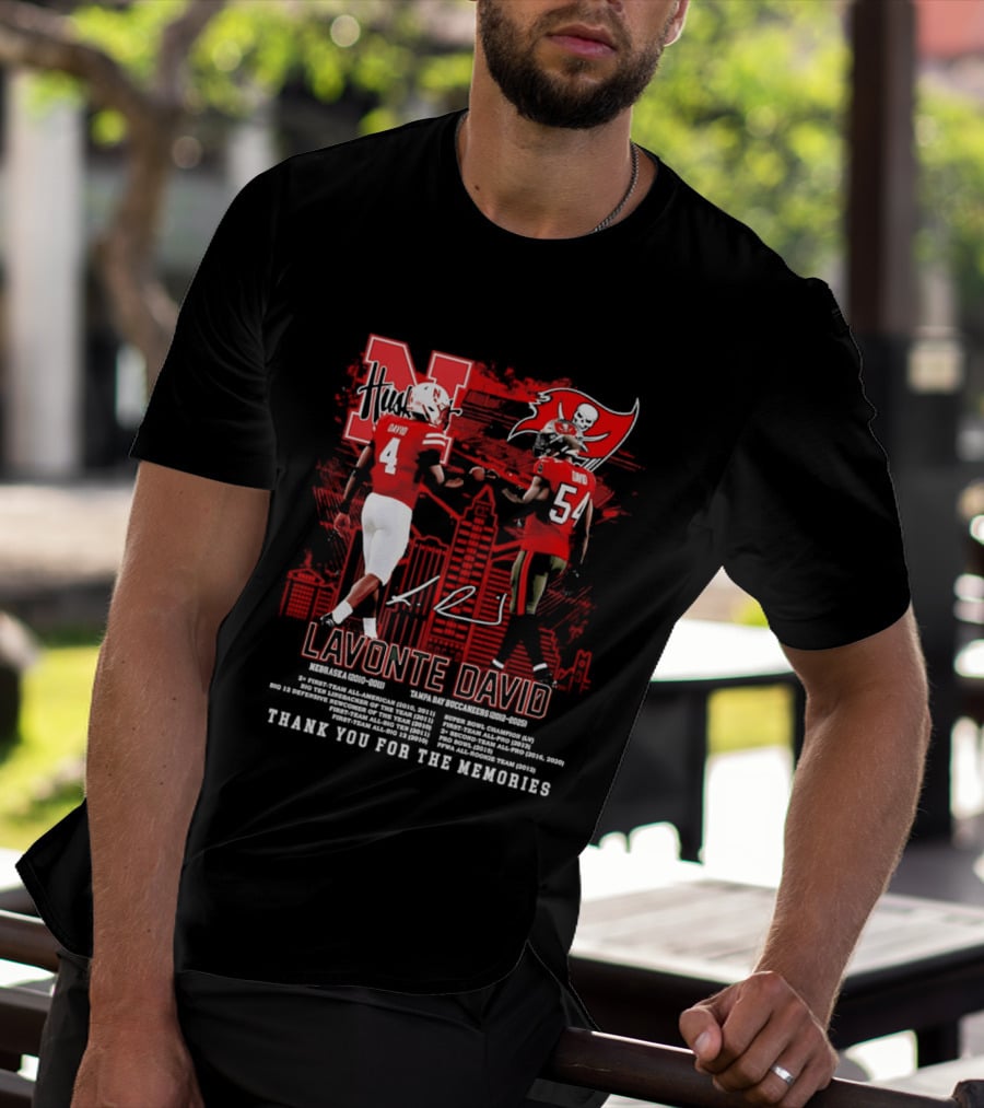Lavonte David Nebraska Huskers Tampa Bay Buccaneers Thank You For The Memories T-Shirt