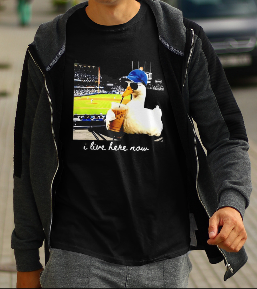 I Live Here Now Goose Ballfield Travel Baseball Softball Tournament T-Shirt