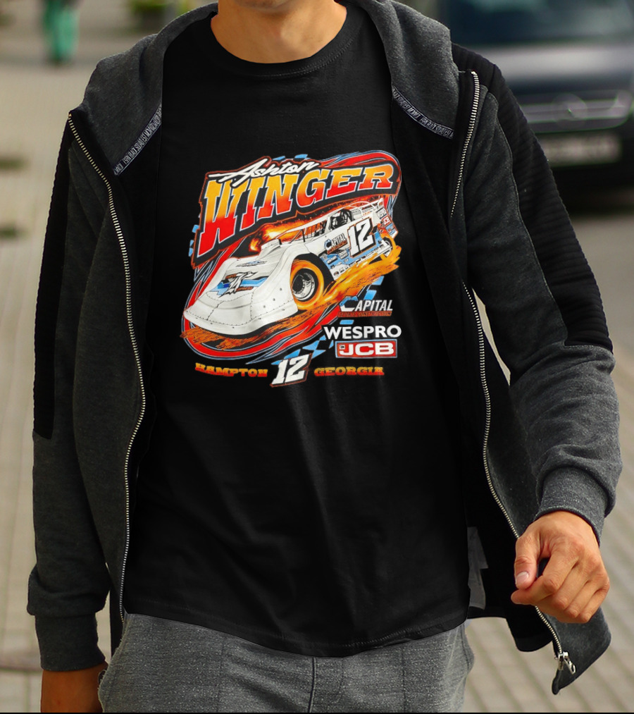 Ashton Winger Racing Capital Sports Construction Hampton Georgia 12 Car Wespro JCB T-Shirt