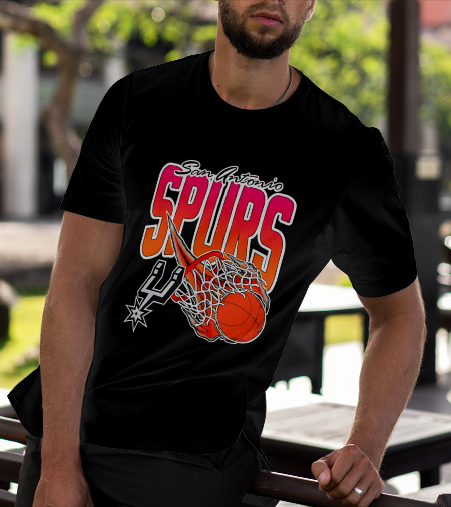 San Antonio Spurs Basketball 2026 Fireball Net T-Shirt