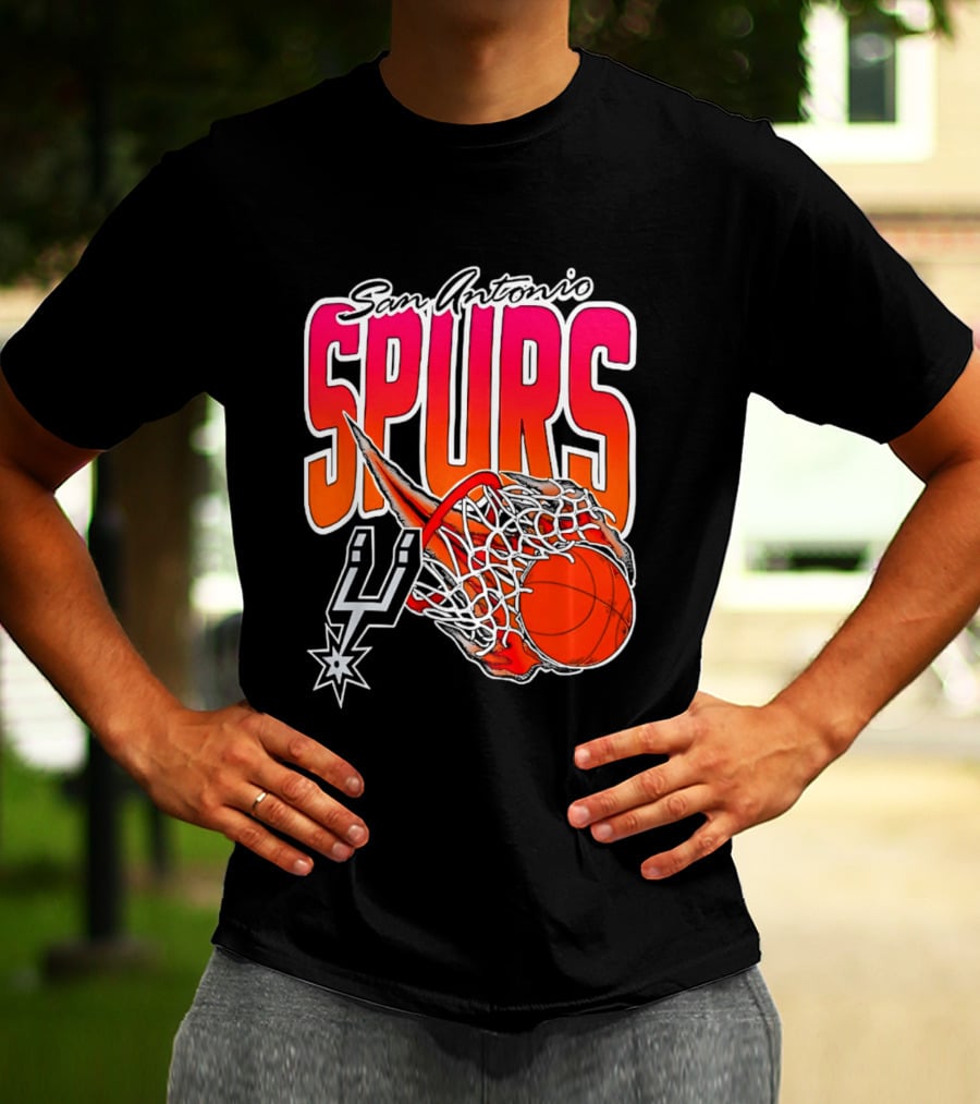 San Antonio Spurs Basketball 2026 Fireball Net T-Shirt