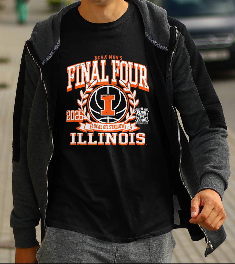 Illinois NCAA Men's Basketball Final Four 2026 Lucas Oil Stadium T-Shirt