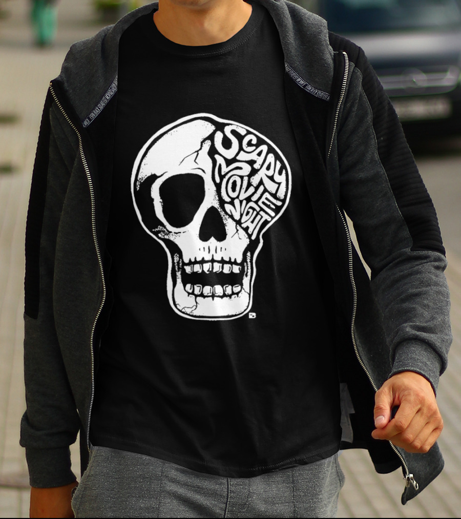 Skull Scary Movie Night Halloween Skull T-Shirt