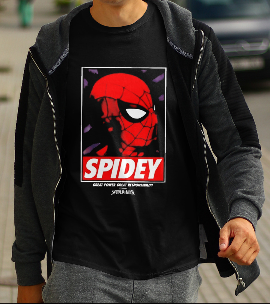 SPIDEY Great Power Great Responsibility Spider Man T-Shirt