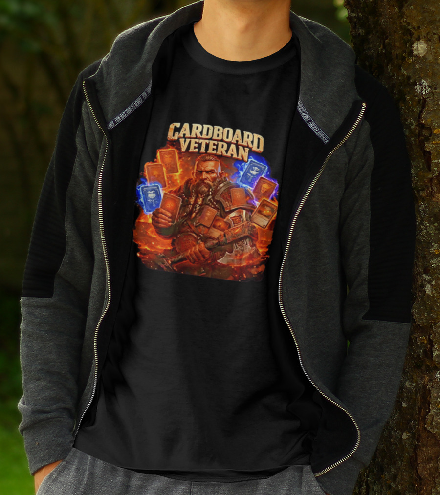 Cardboard Veteran Fantasy Gamer TCG Professional Epic Card Battle Warrior T-Shirt