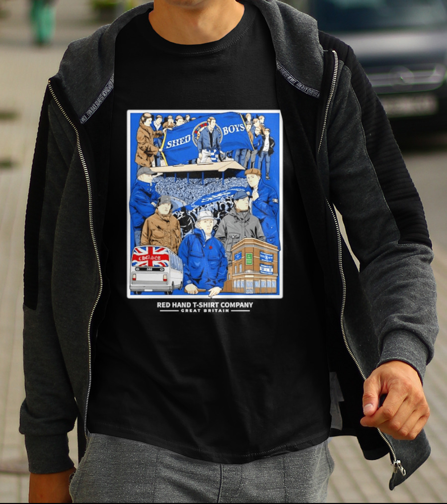 Chelsea Shed Boys Retro Football Culture Red Hand Company T-Shirt