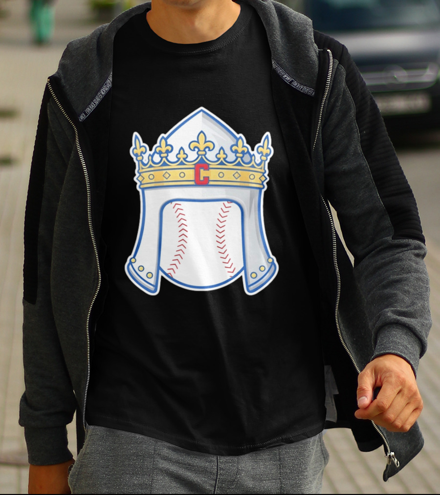 Chicago Cubs Sir Longball Baseball Helmet Crown T-Shirt