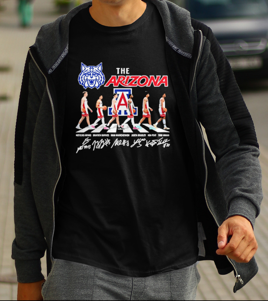 Arizona Wildcats Basketball Roster Abbey Road Walk Team T-Shirt