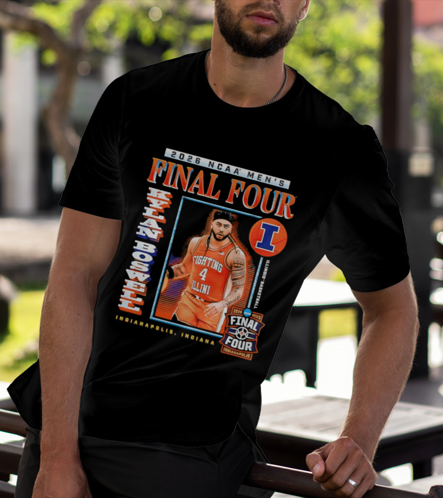 Kylan Boswell 2026 NCAA Men's Final Four Illinois Fighting Illini Basketball Indianapolis T-Shirt