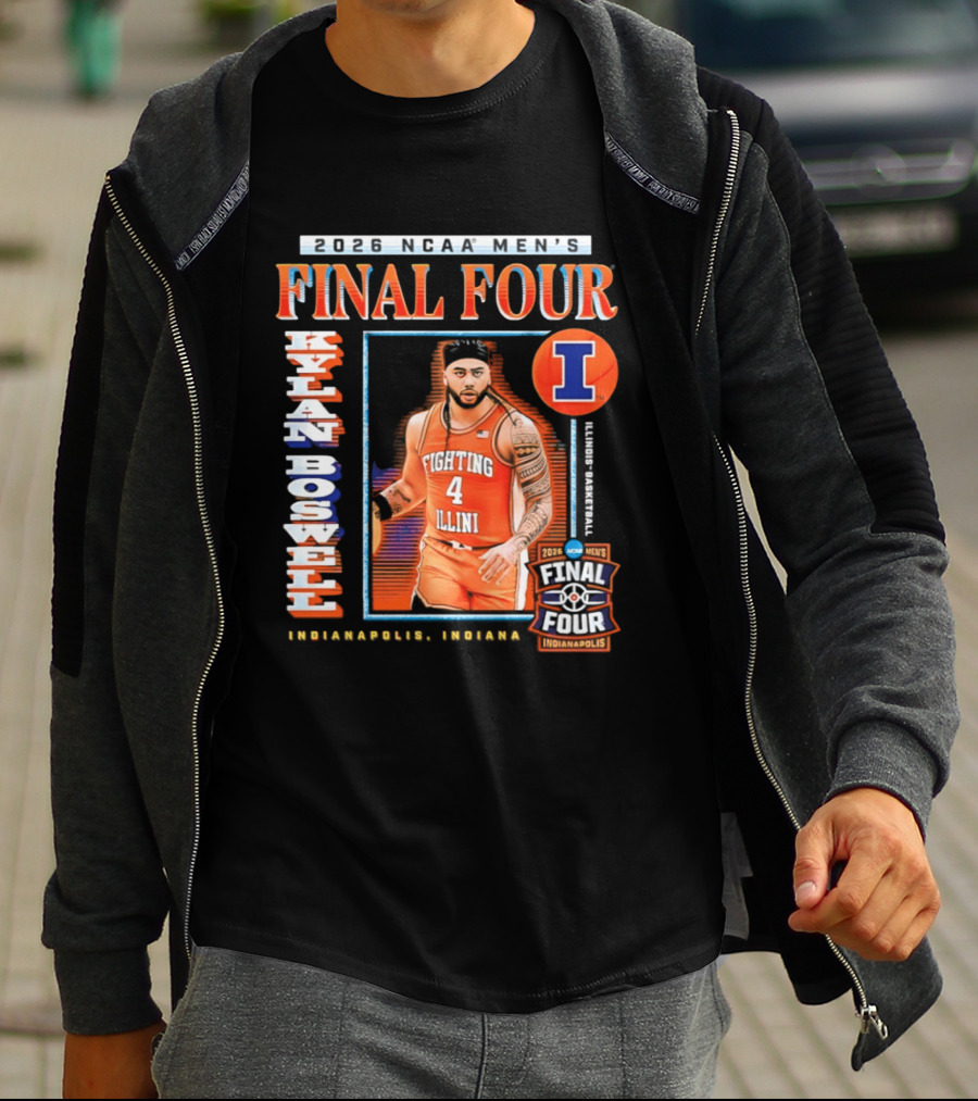Kylan Boswell 2026 NCAA Men's Final Four Illinois Fighting Illini Basketball Indianapolis T-Shirt