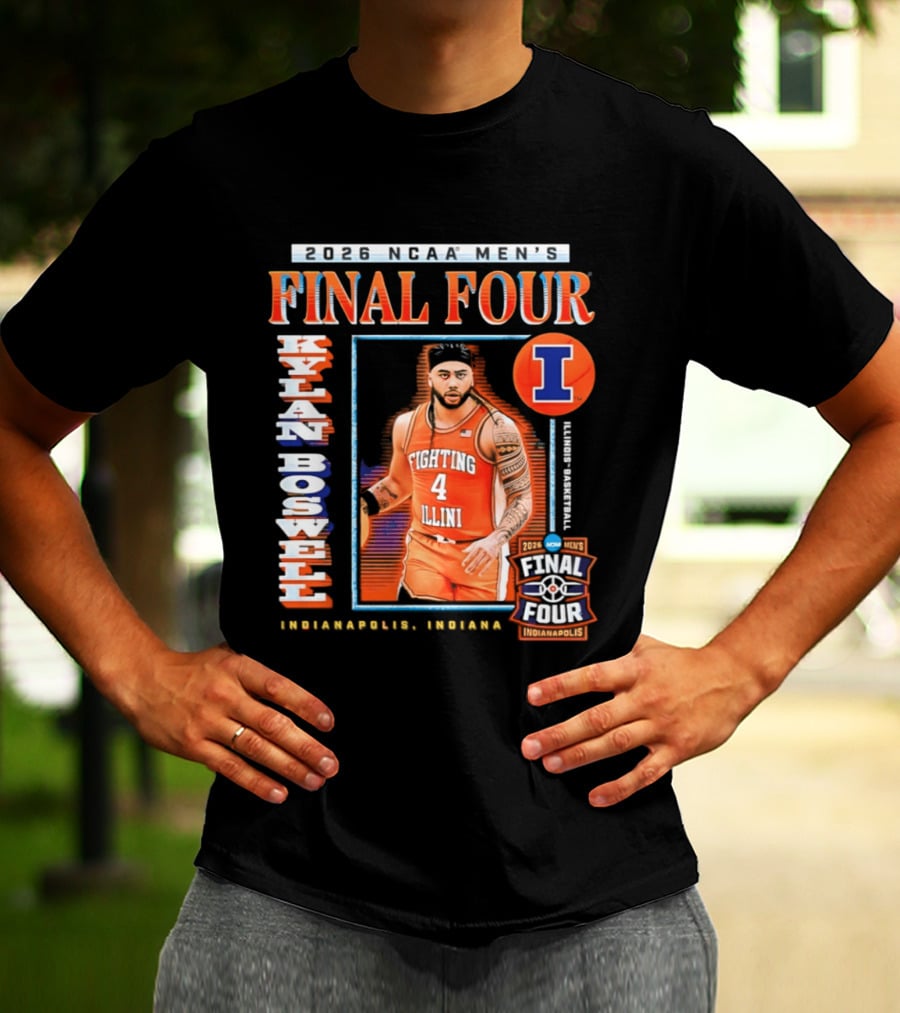 Kylan Boswell 2026 NCAA Men's Final Four Illinois Fighting Illini Basketball Indianapolis T-Shirt