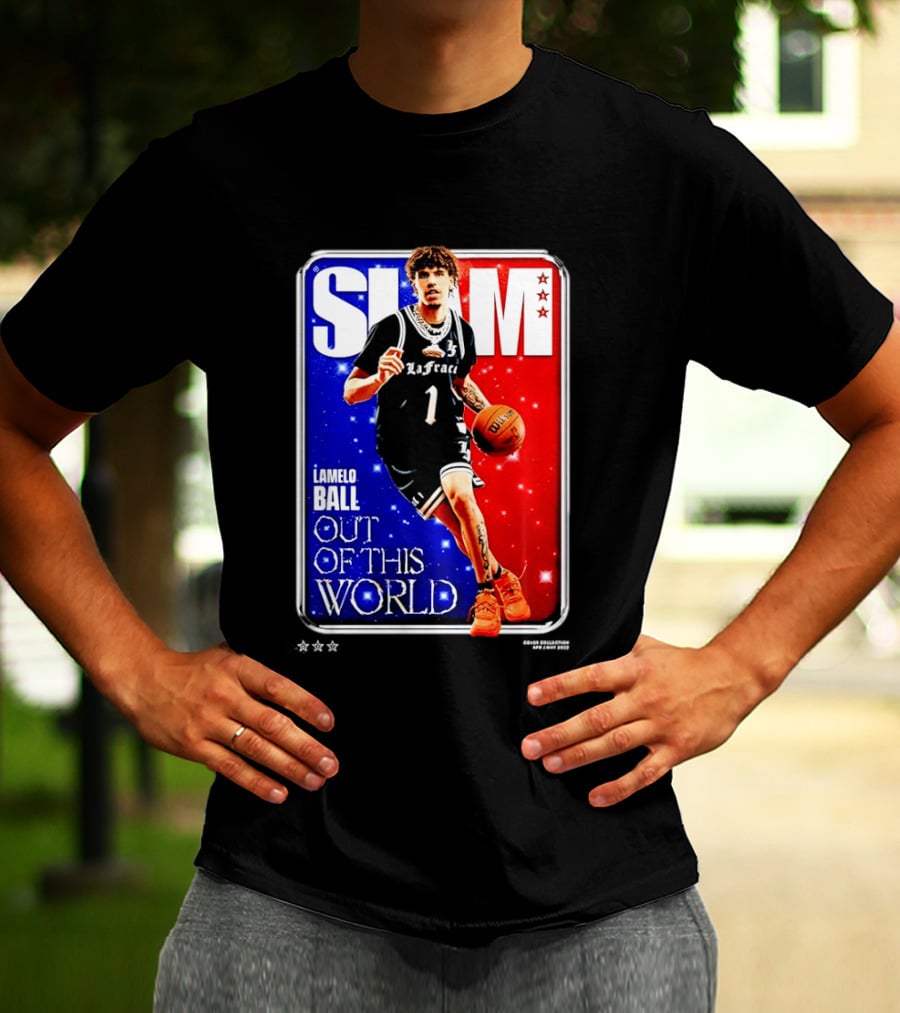 SLAM Cover LaMelo Ball 1 Charlotte Hornets Out Of This World T-Shirt