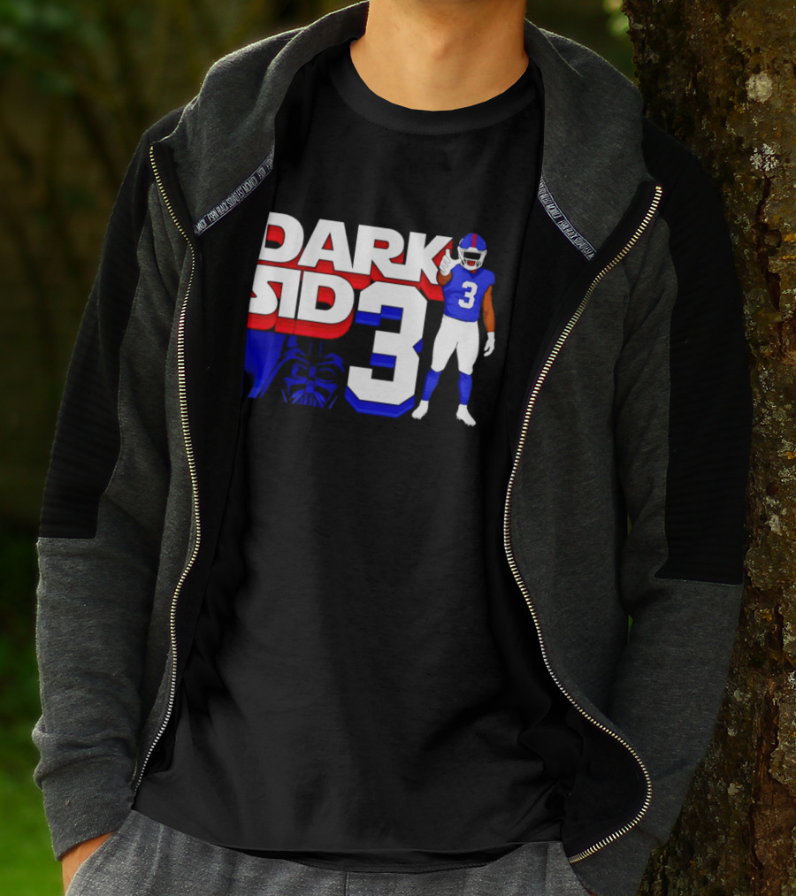 Darth Vader Star Wars Dark Side 3 New York Giants Football Player T-Shirt