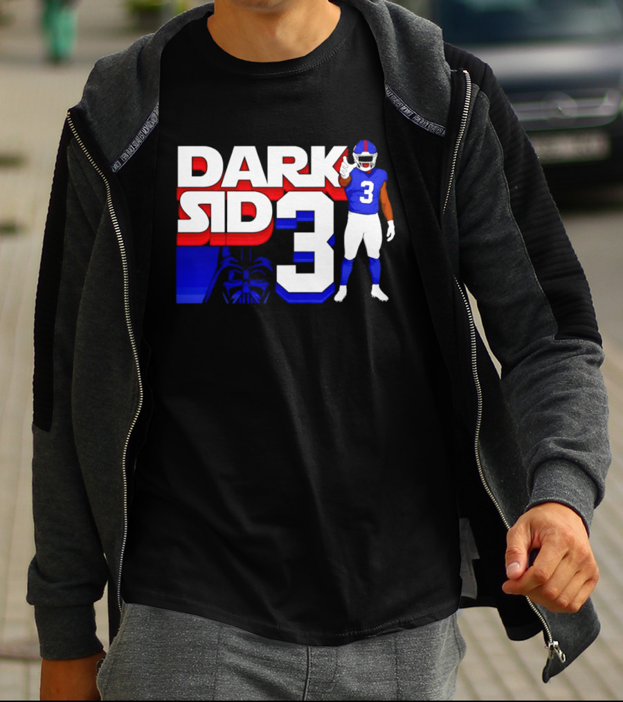 Darth Vader Star Wars Dark Side 3 New York Giants Football Player T-Shirt