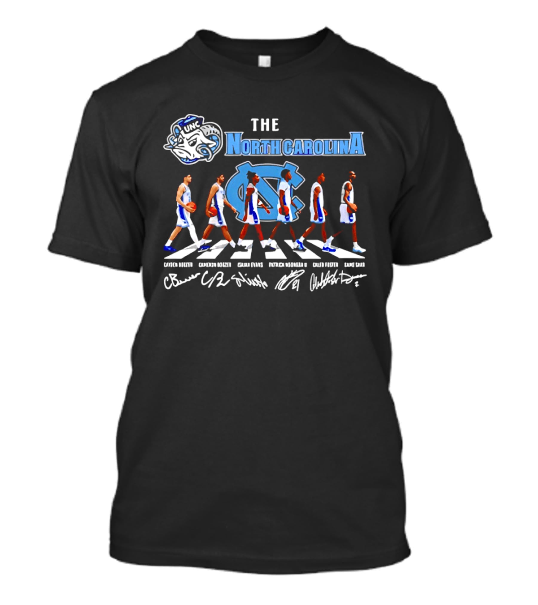 The North Carolina Tar Heels Basketball Players Abbey Road Crossing T-Shirt