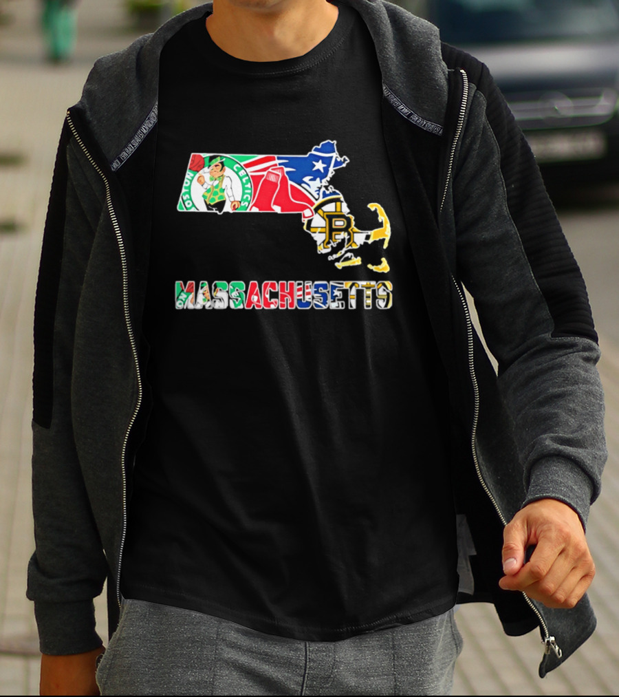 Boston Celtics Red Sox Massachusetts Sports Teams State Bruins T-Shirt