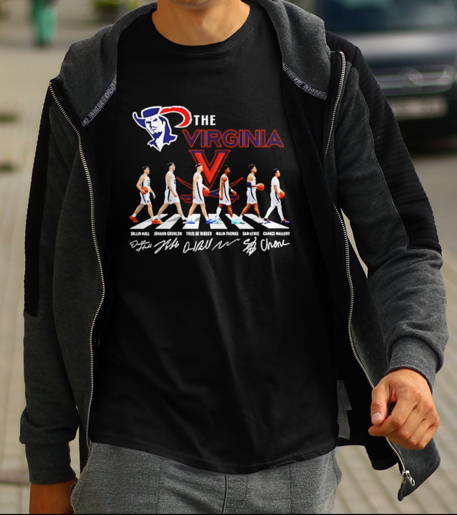 The Virginia Cavaliers Men's Basketball Team Abbey Road Homage T-Shirt