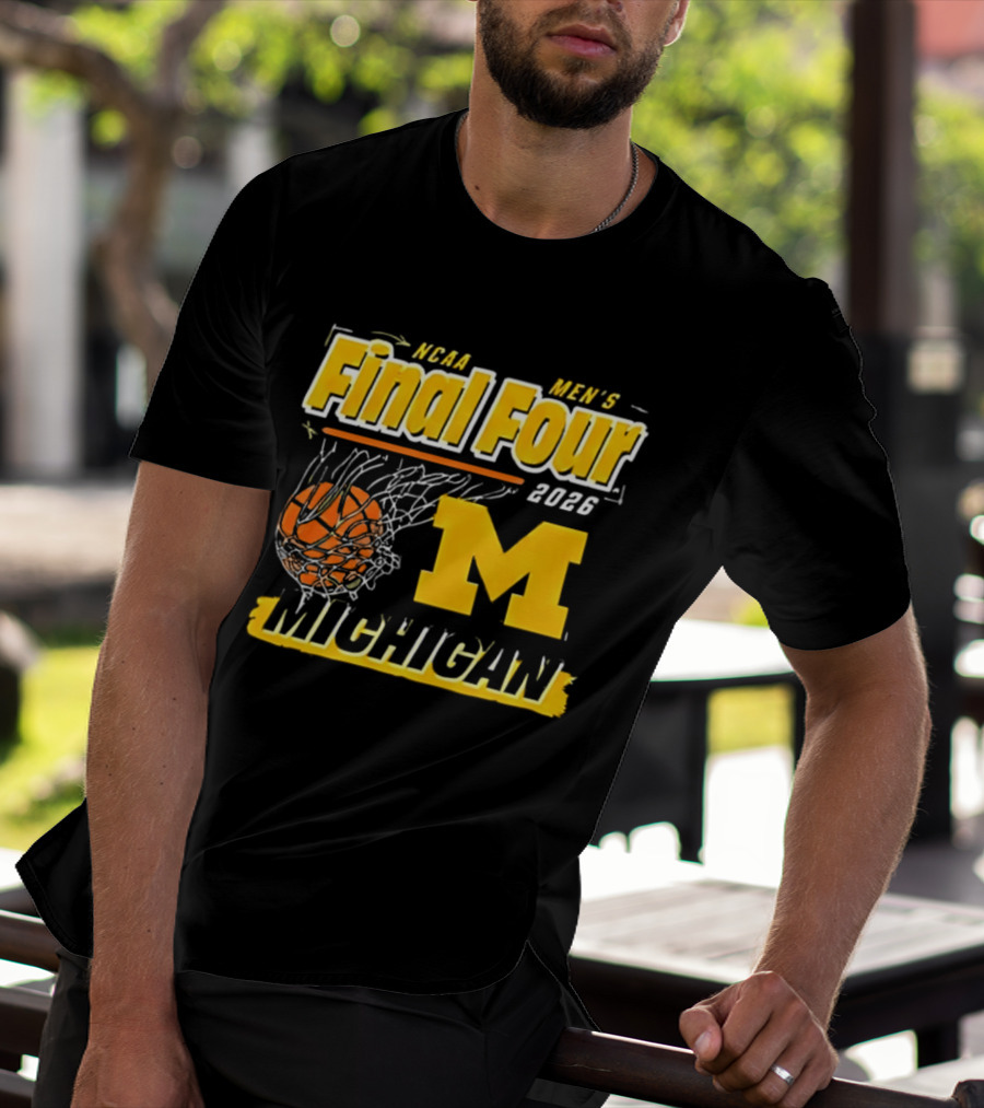 NCAA Men's Final Four 2023 Michigan Wolverines Basketball Swish T-Shirt