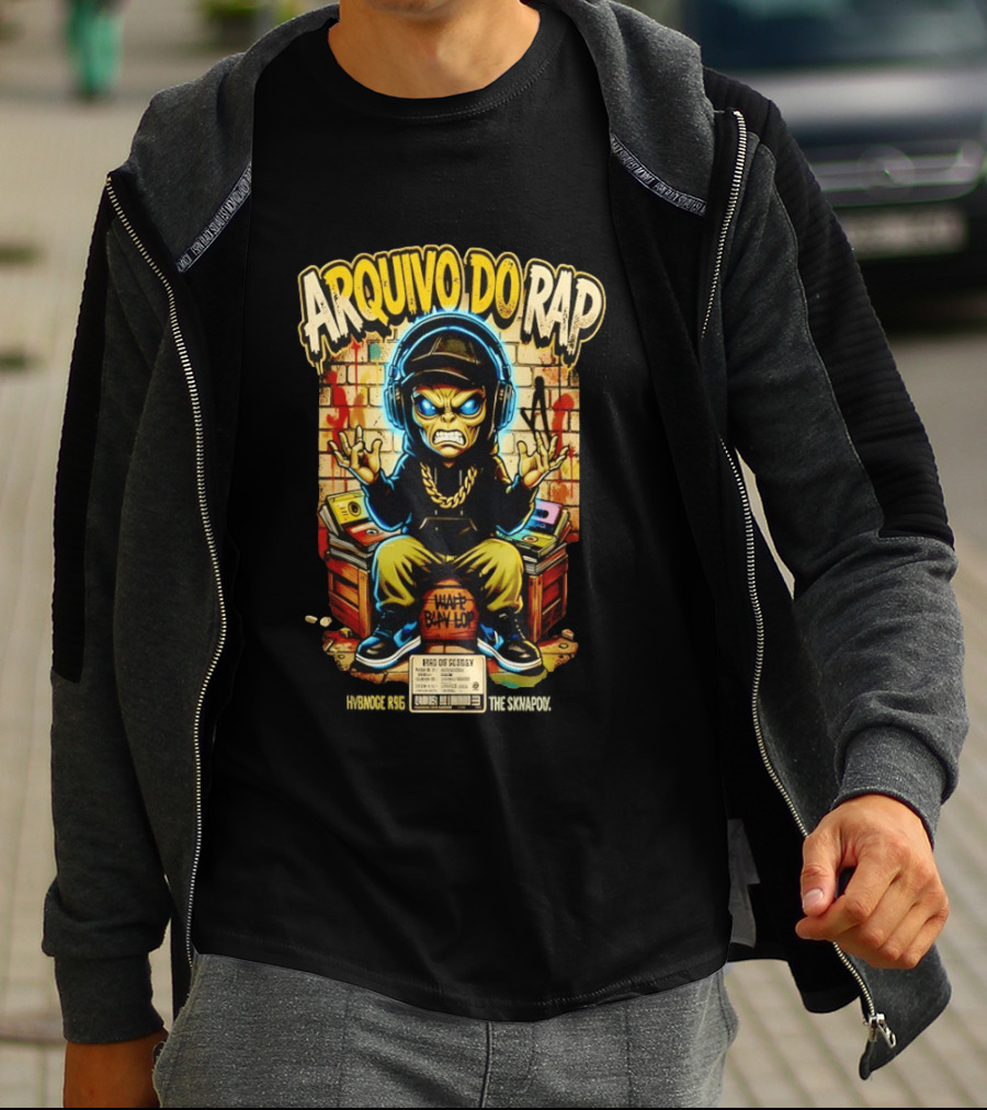 Arquivo Do Rap Grumpy Alien Hrd Of Sesday Hybnoce Rsethe Graffiti T-Shirt