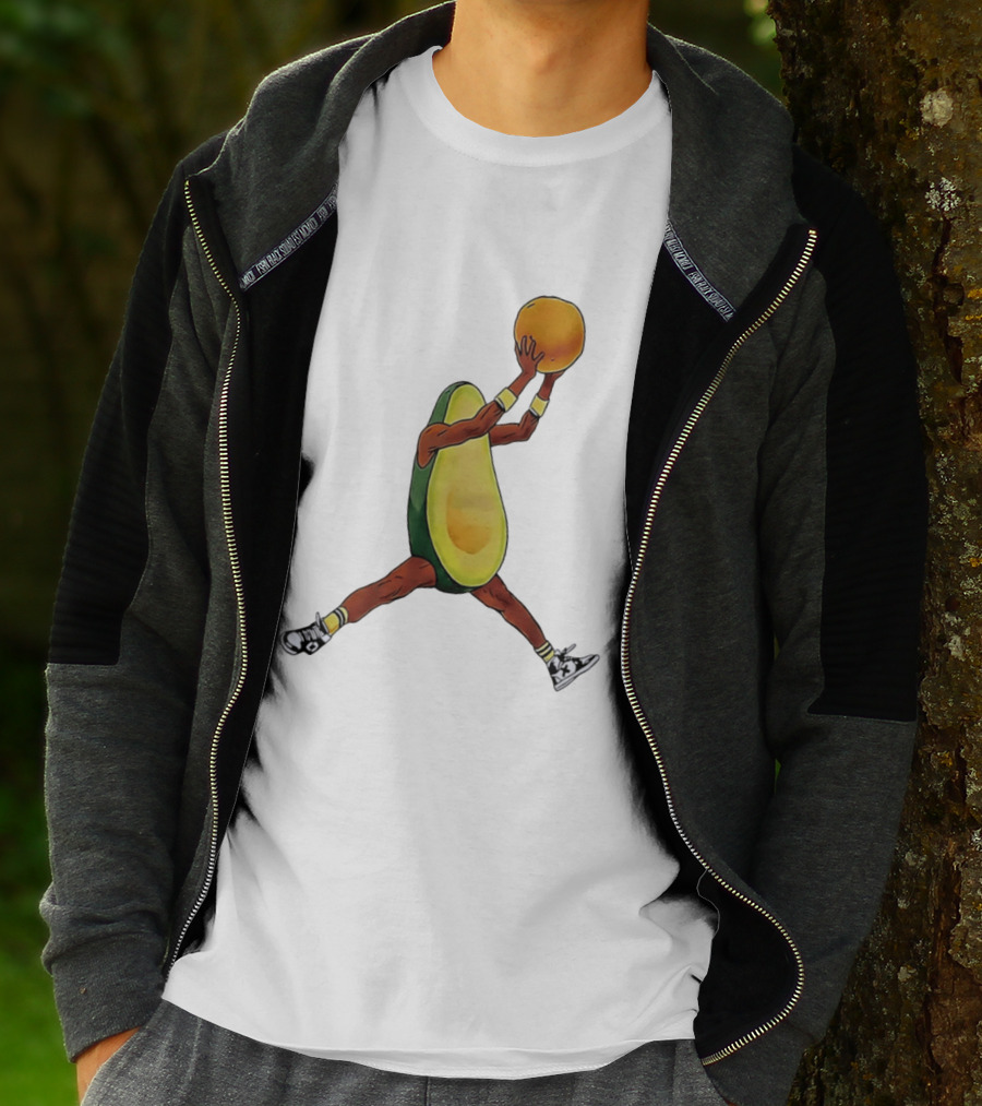 Avocado Basketball Athlete Dunking Fruit T-Shirt