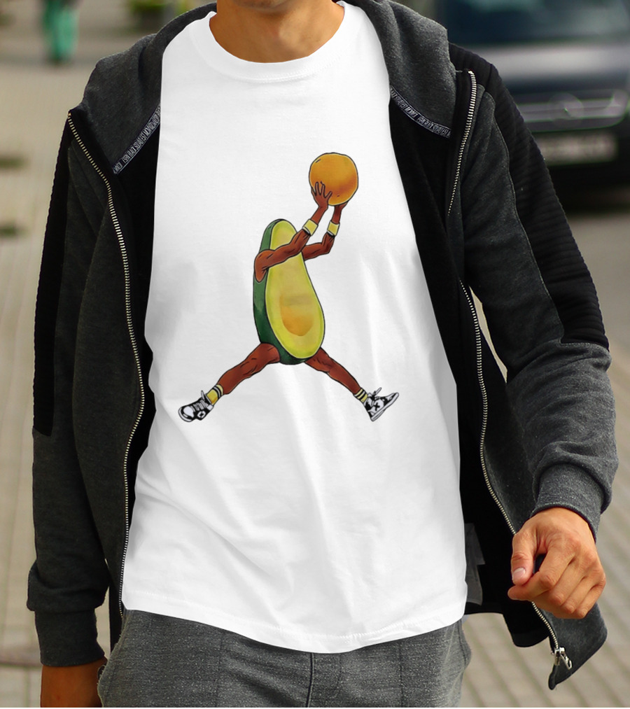 Avocado Basketball Athlete Dunking Fruit T-Shirt