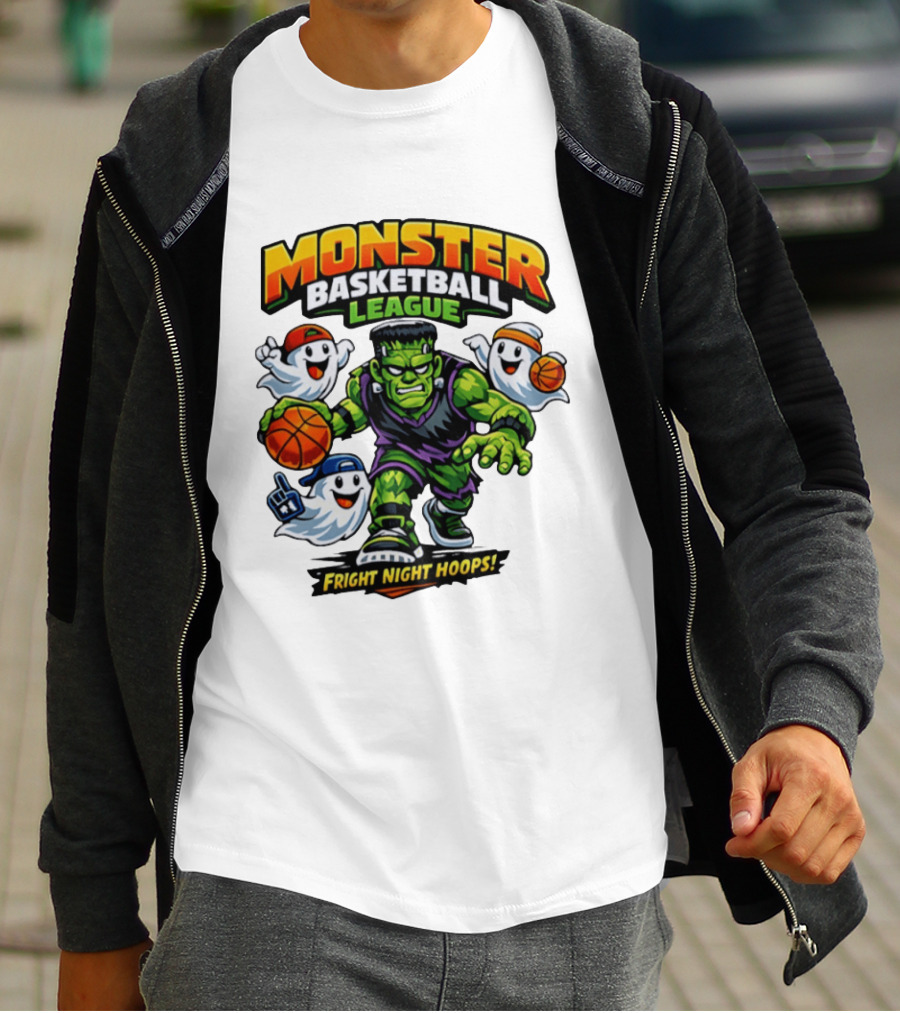 Monster Basketball League Fright Night Hoops Halloween Costume T-Shirt