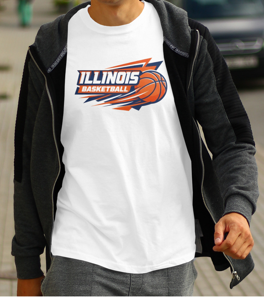 Illinois Basketball College Team Logo Sports T-Shirt