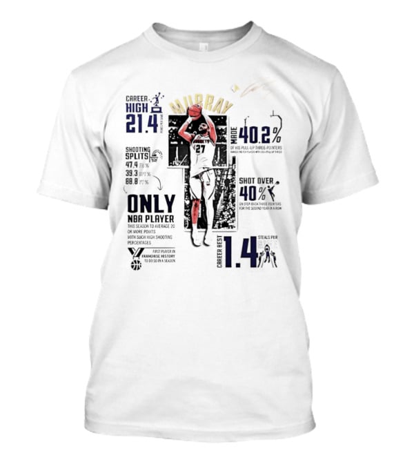 Denver Nuggets Murray 21.4 Points 40.2 Better Basketball Player 114 Playoffs T-Shirt