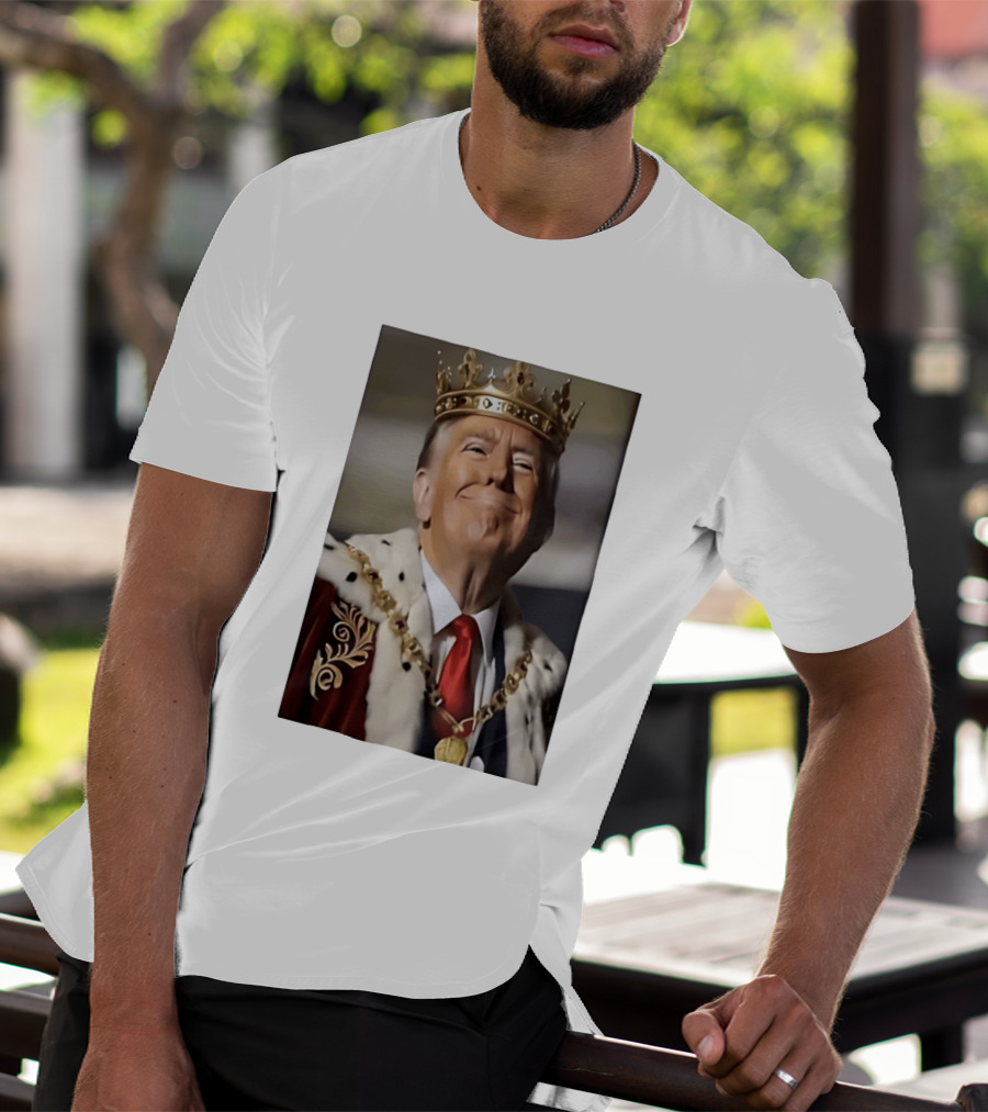 Donald Trump Crowned As King Regal Attire Red Tie Gold Crown T-Shirt